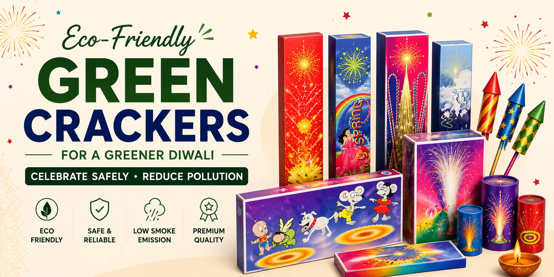 Green Crackers Guide 2026 – Eco-Friendly Fireworks Explained