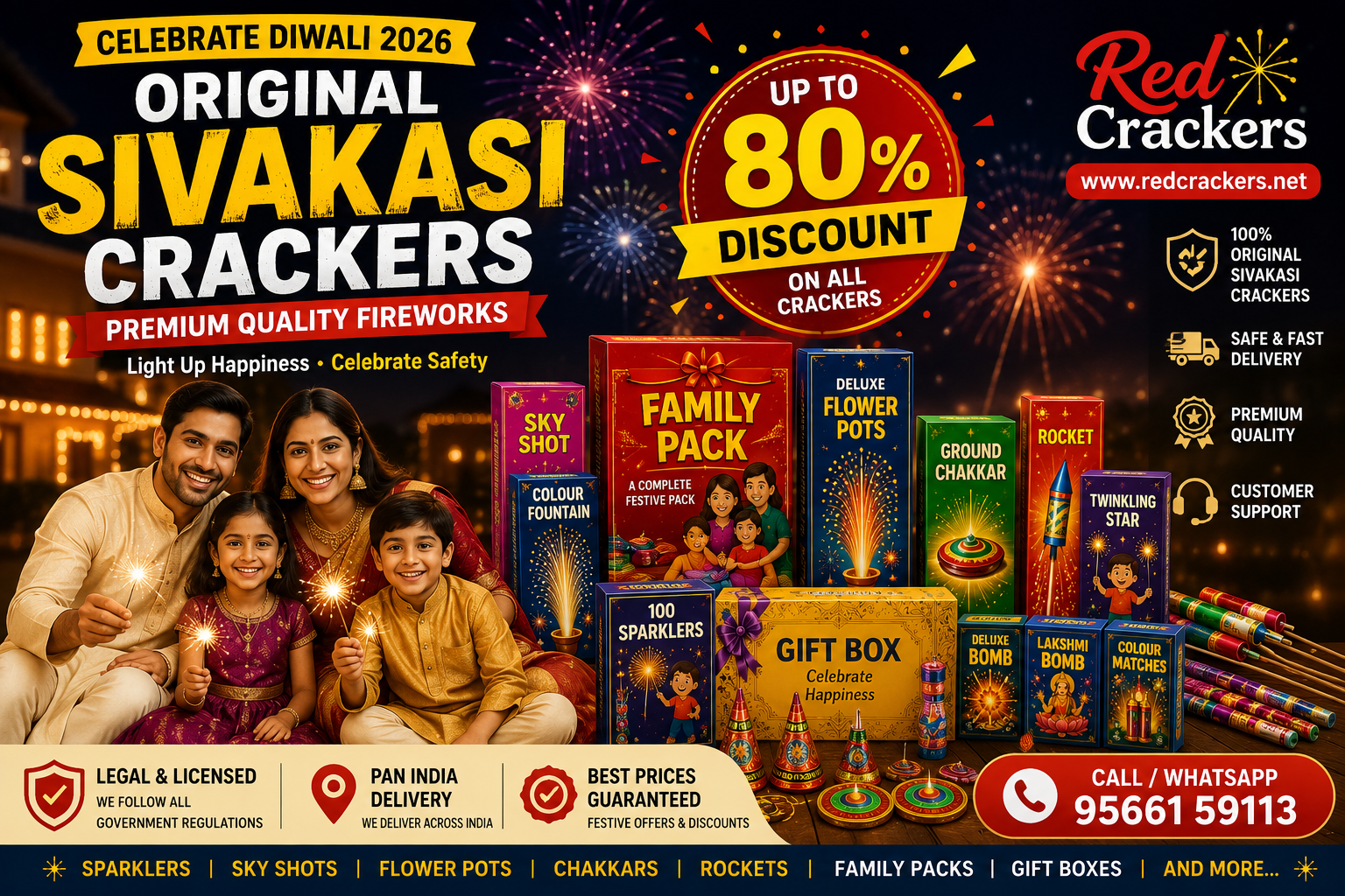 Buy Crackers Online | Original Sivakasi Fireworks at RedCrackers.net