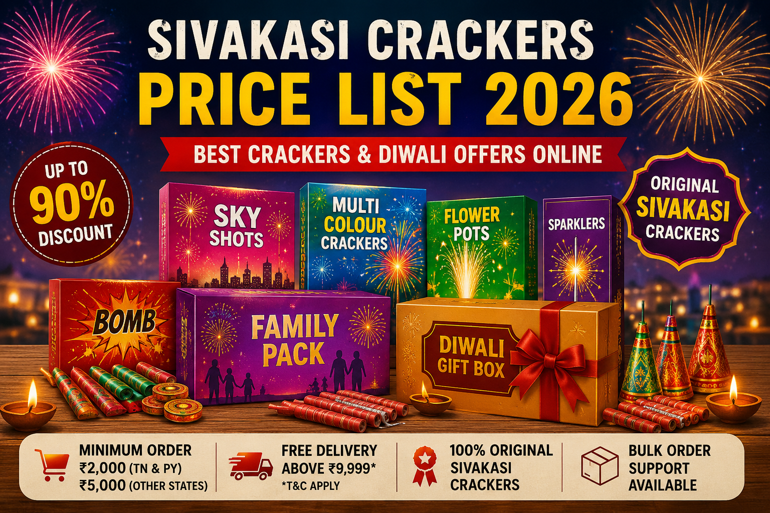 Sivakasi Crackers Price List 2026 | Diwali Crackers Offers
