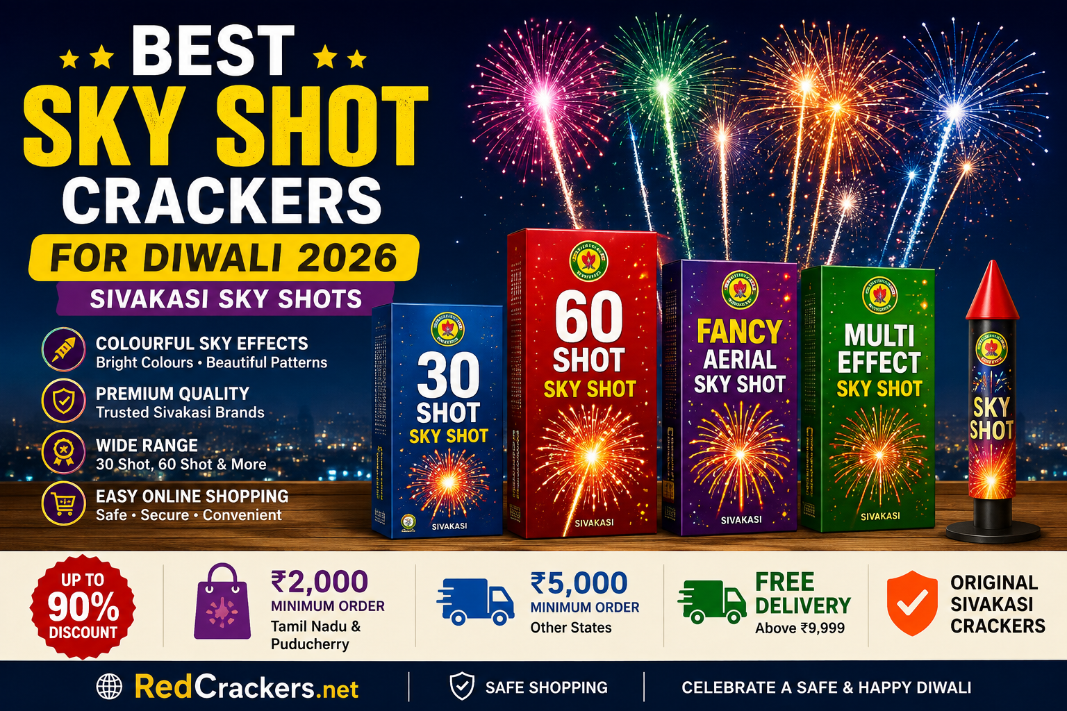 Best Sky Shot Crackers for Diwali 2026 – Sivakasi Sky Shots Price & Buying Guide